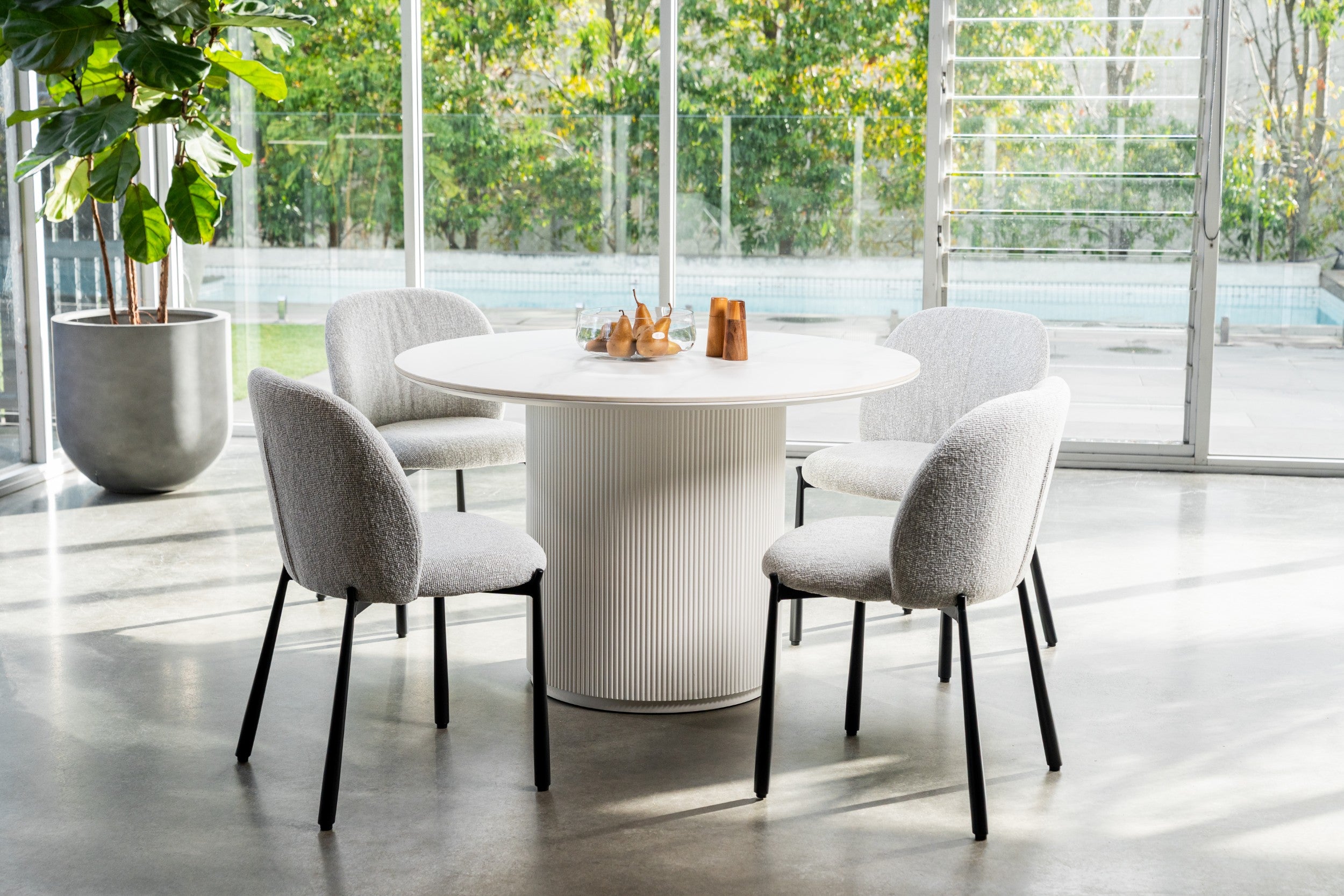 Windmere Dining Table Snow White Ceramic