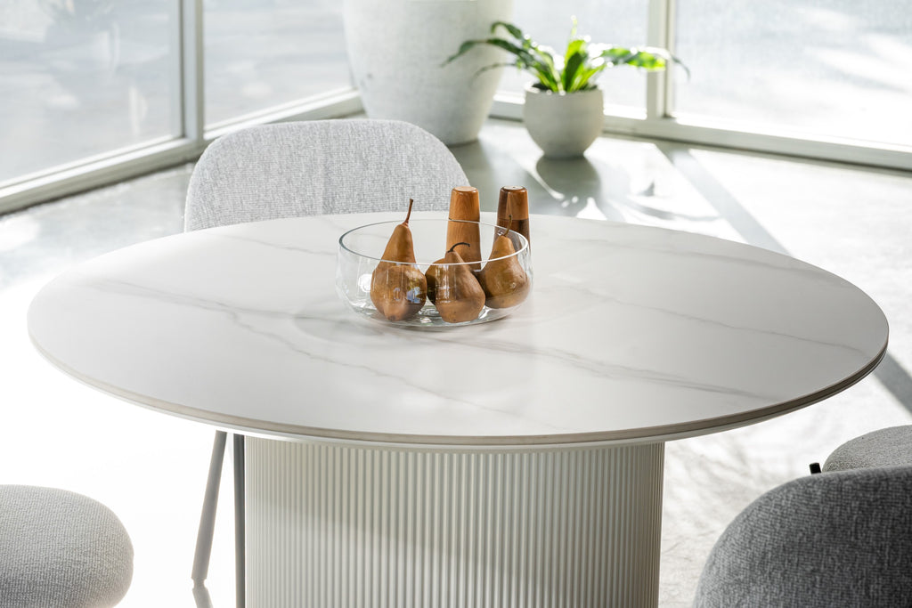 Windmere Dining Table Snow White Ceramic