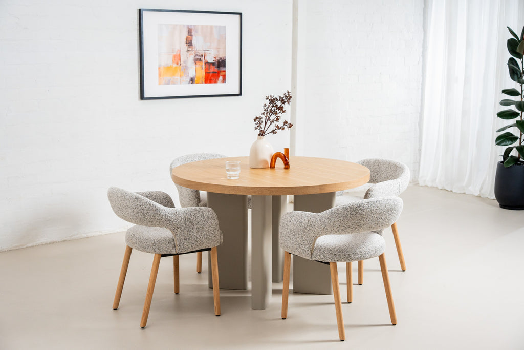 Westwood Round Dining Table Oak / Grey