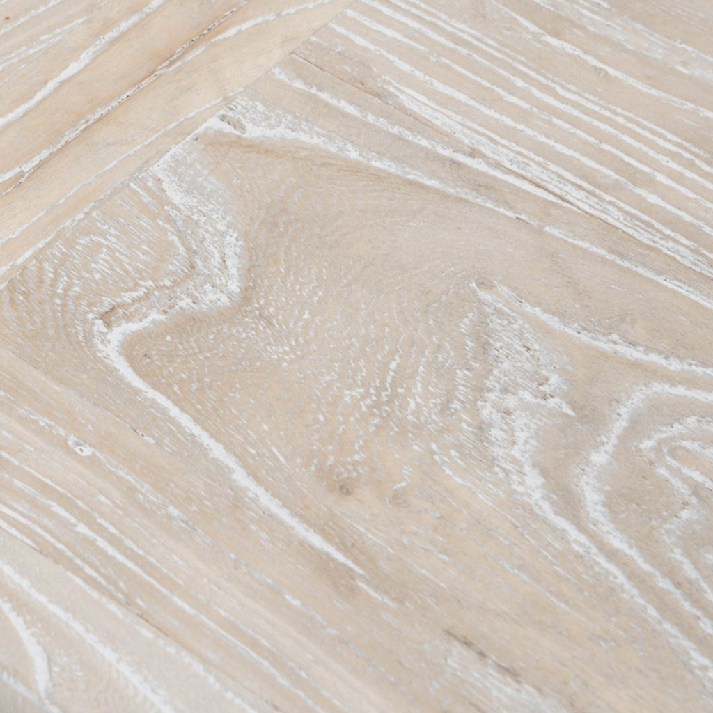 2m Reclaimed ELM Wood Bergamo Bench- White Washed
