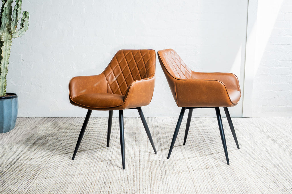 Zevaro Dining Chair Cognac (Set of 2)
