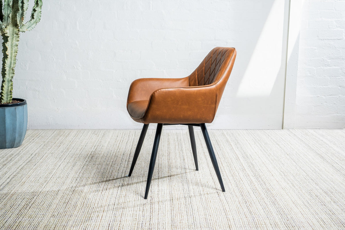 Zevaro Dining Chair Cognac (Set of 2)