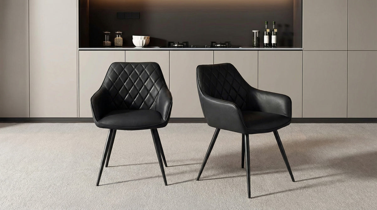Zevaro Dining Chair Black (Set of 2)