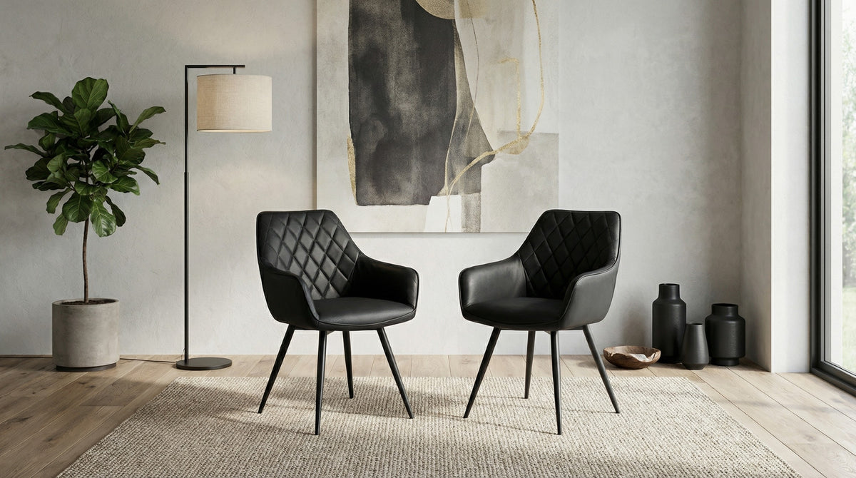 Zevaro Dining Chair Black (Set of 2)