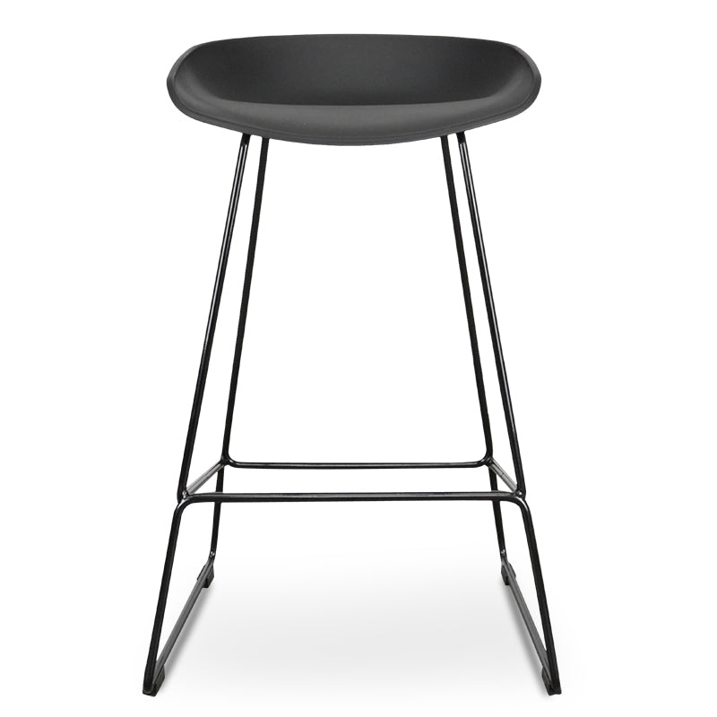 65cm Amalfi Bar Stool - Black Seat With Black Frame
