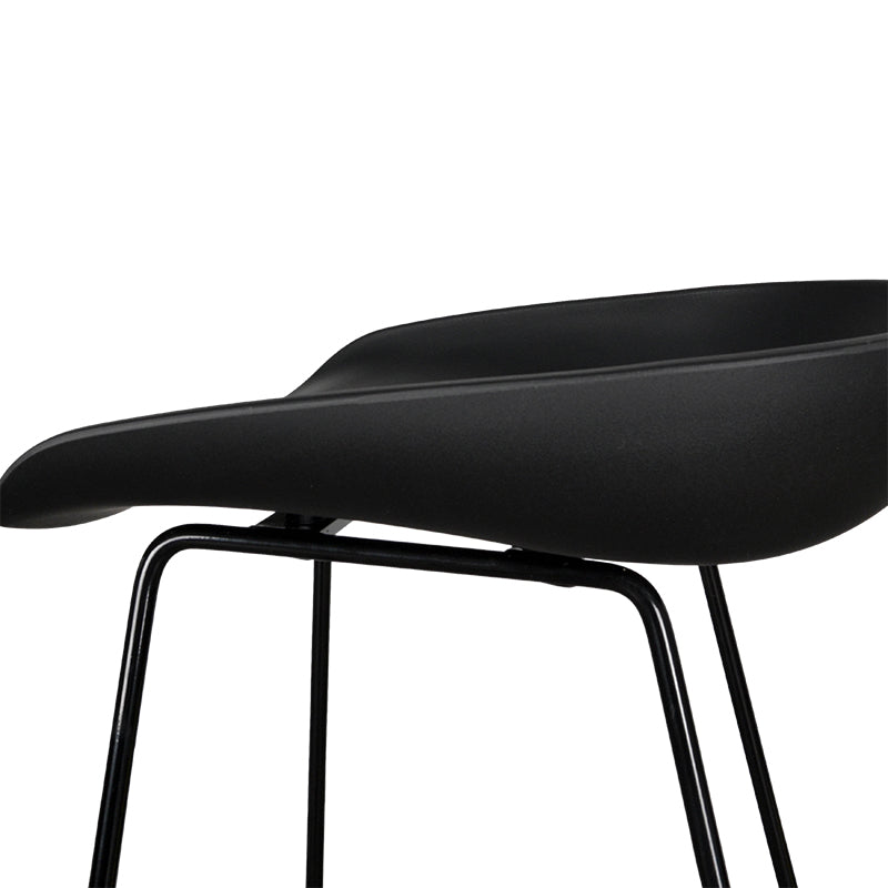 65cm Amalfi Bar Stool - Black Seat With Black Frame