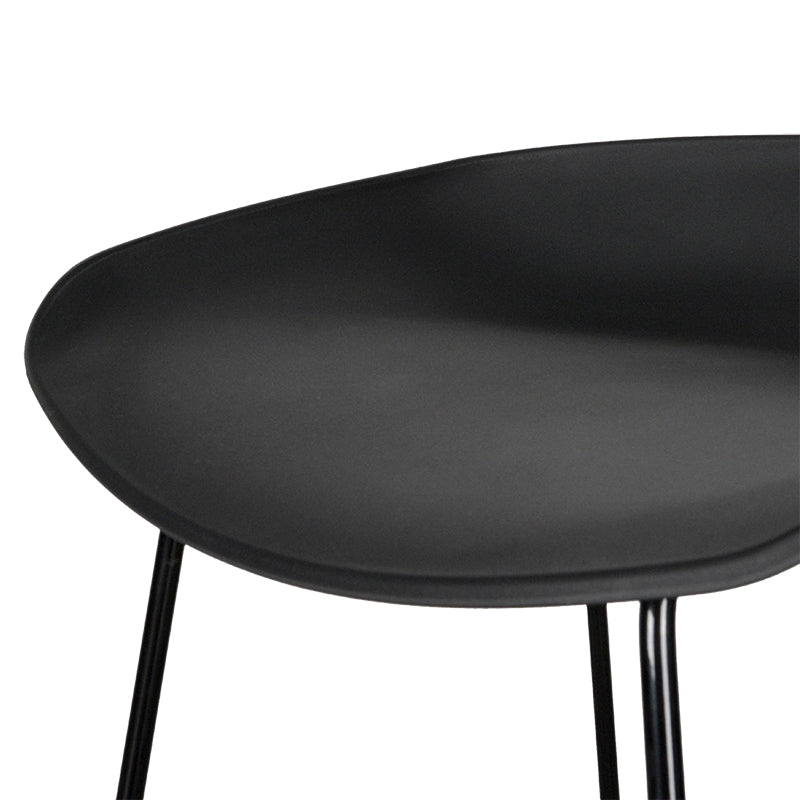 65cm Amalfi Bar Stool - Black Seat With Black Frame