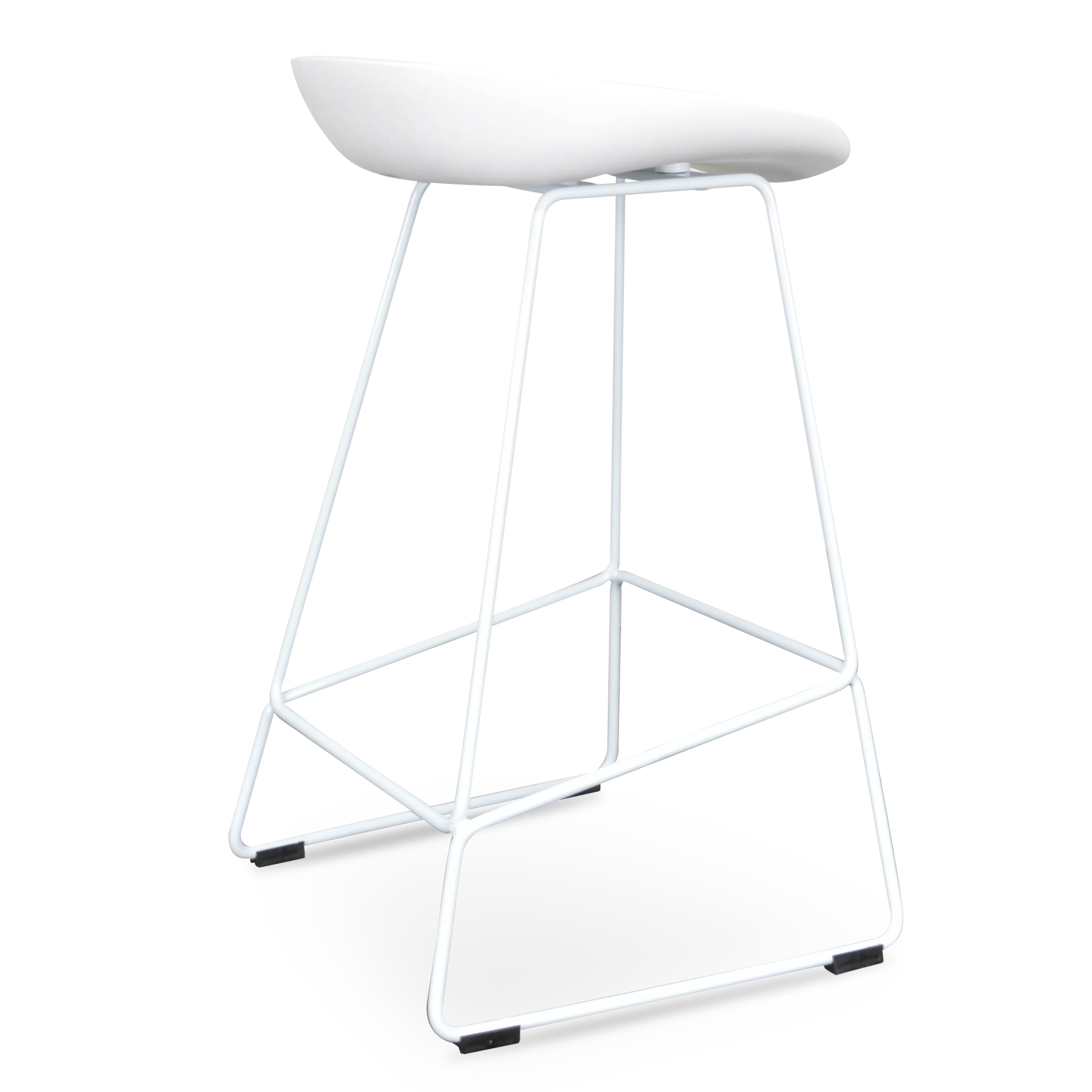 65cm Amalfi Bar Stool - white Seat With white metal Frame