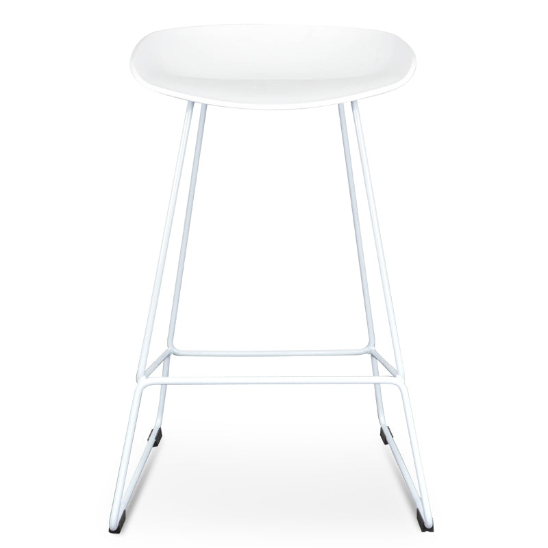 65cm Amalfi Bar Stool - white Seat With white metal Frame