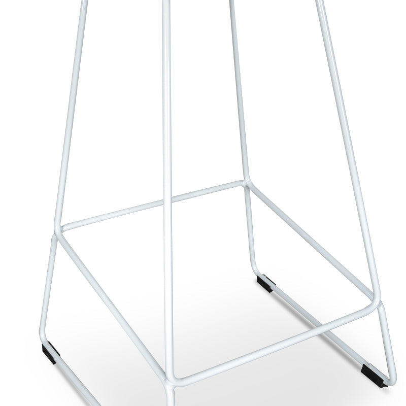 65cm Amalfi Bar Stool - white Seat With white metal Frame