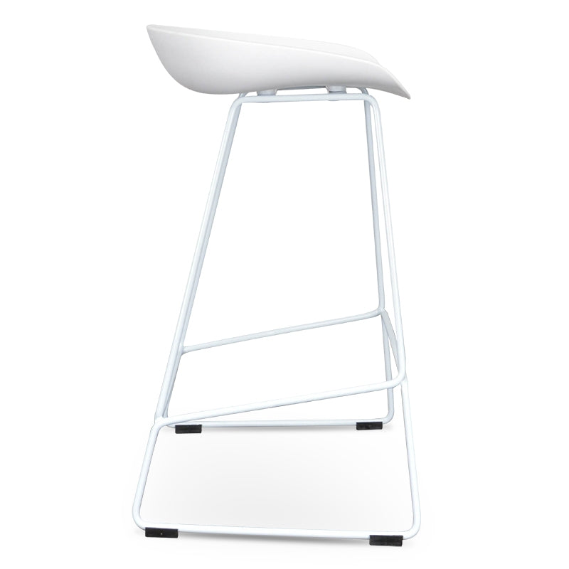 65cm Amalfi Bar Stool - white Seat With white metal Frame