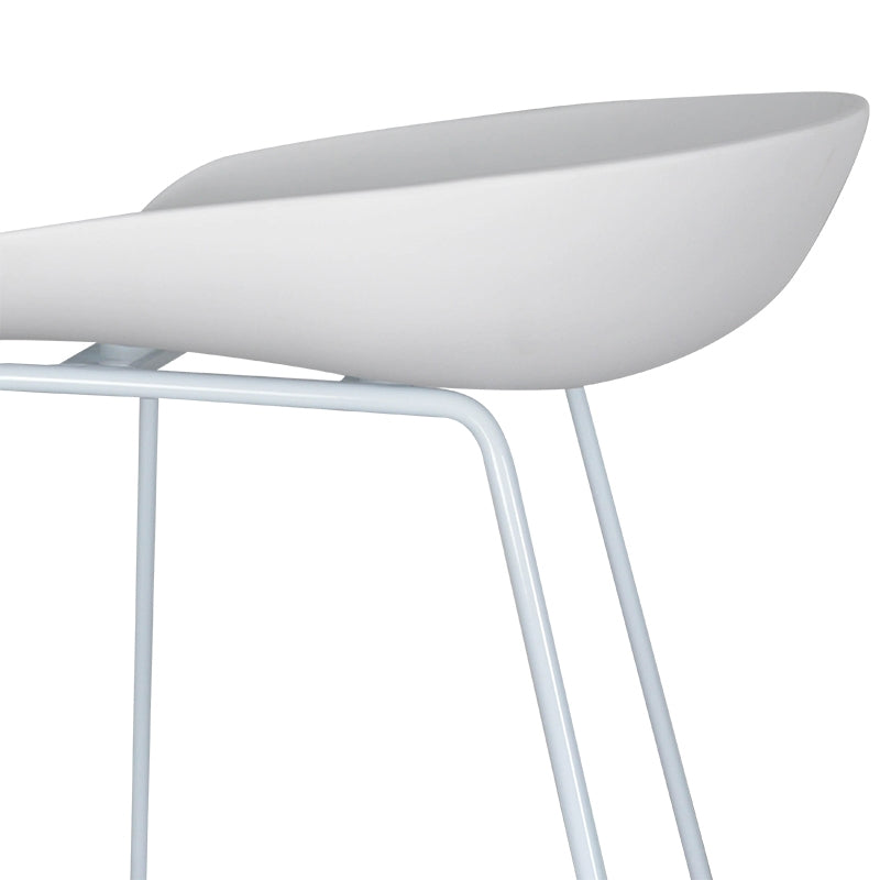 65cm Amalfi Bar Stool - white Seat With white metal Frame