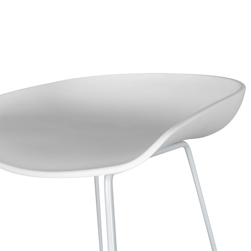 65cm Amalfi Bar Stool - white Seat With white metal Frame