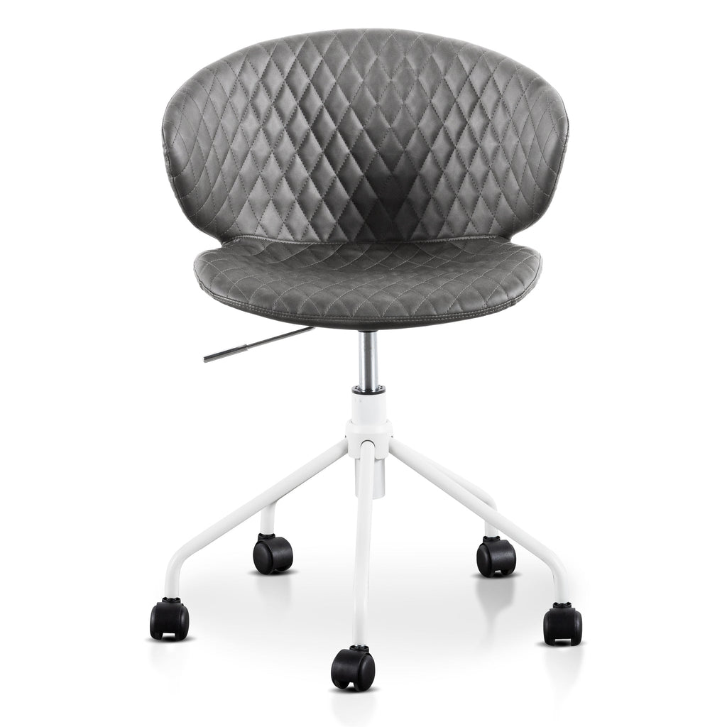 Milano Office Chair - Charcoal with White Base