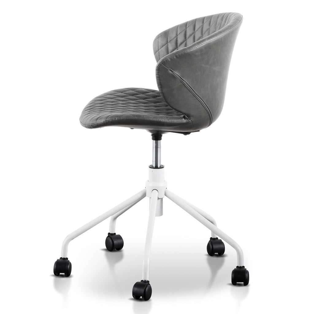 Milano Office Chair - Charcoal with White Base