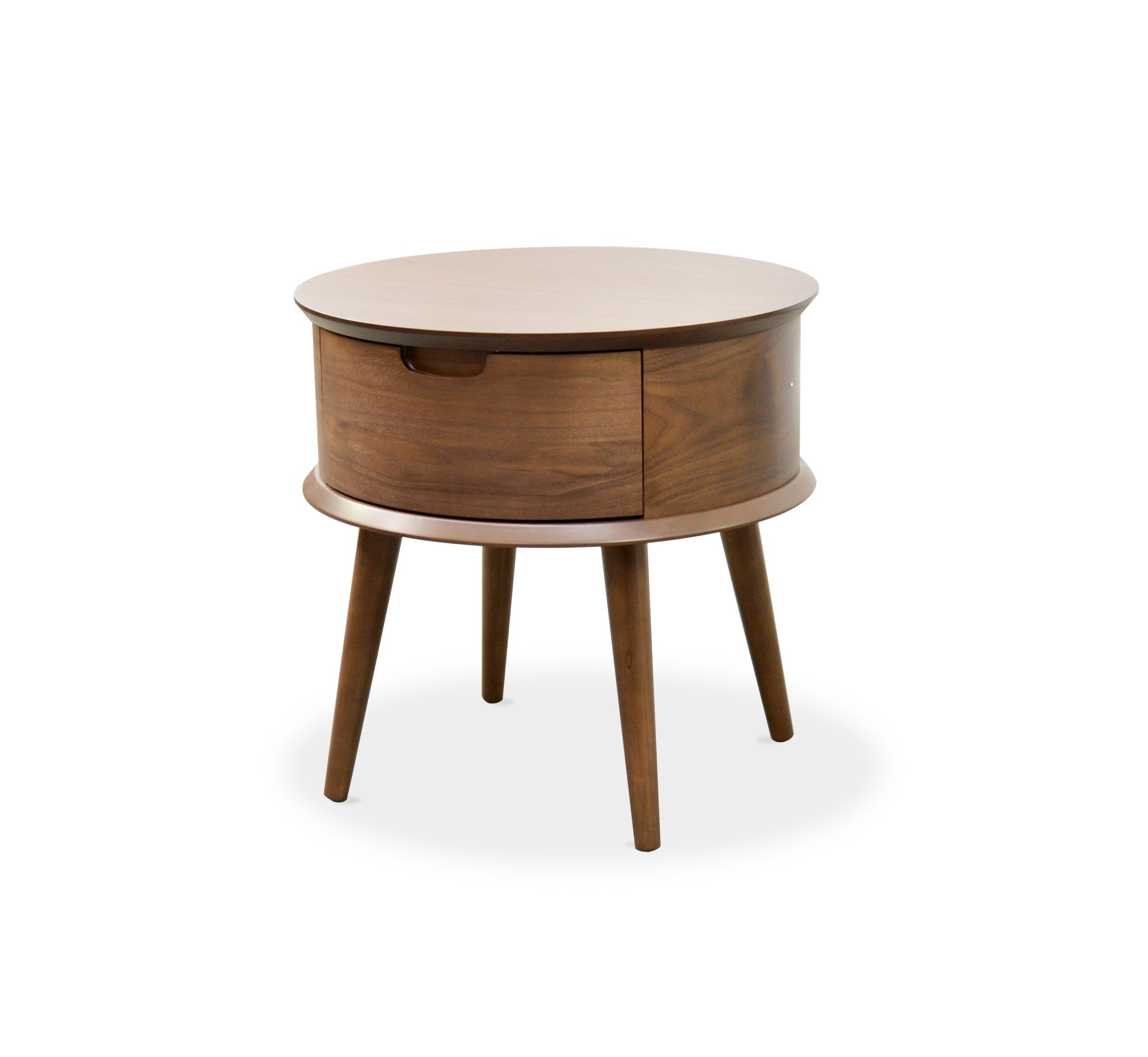 Round Capri Side Table - Walnut