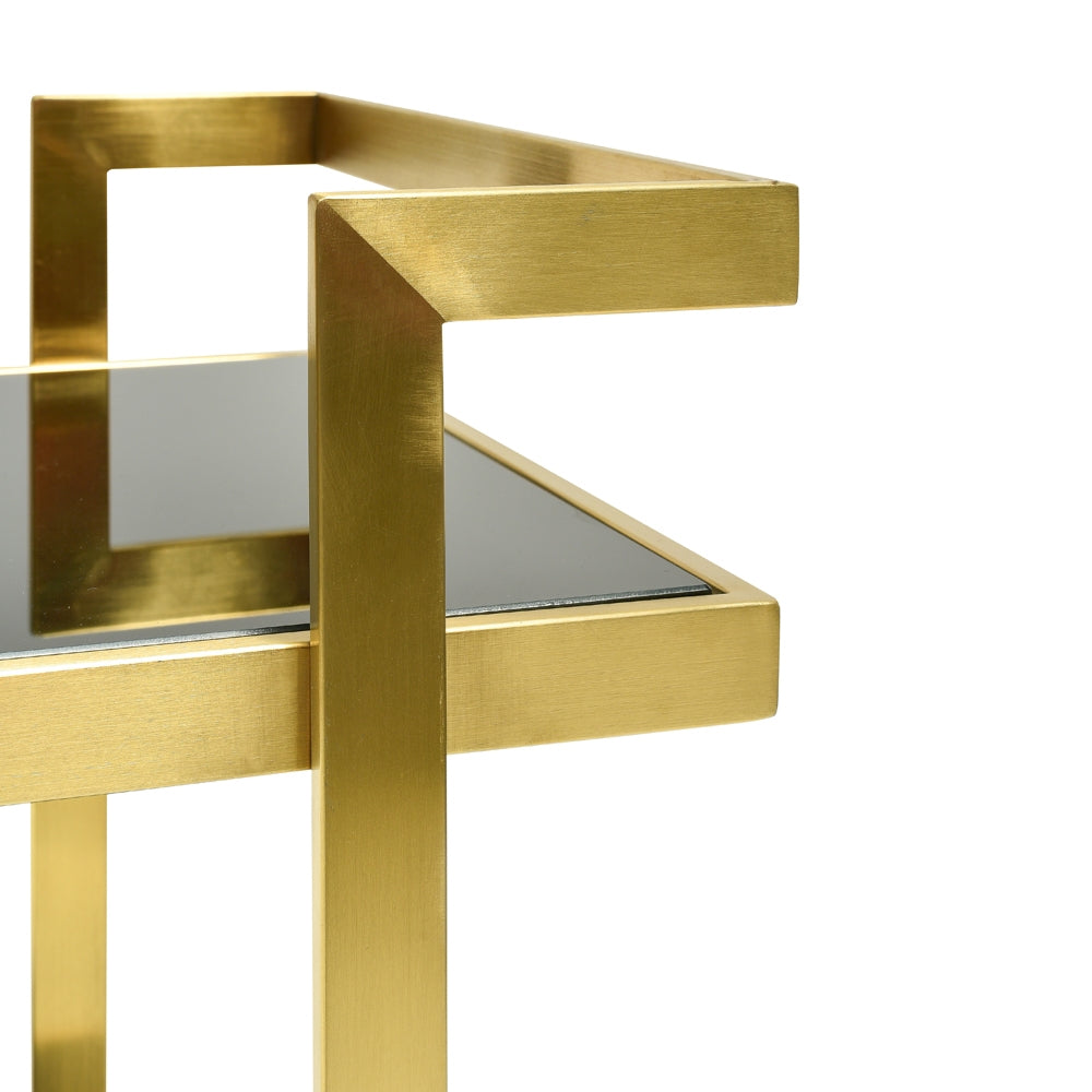 Amalfi Bar Cart - Tempered Glass - Gold Base