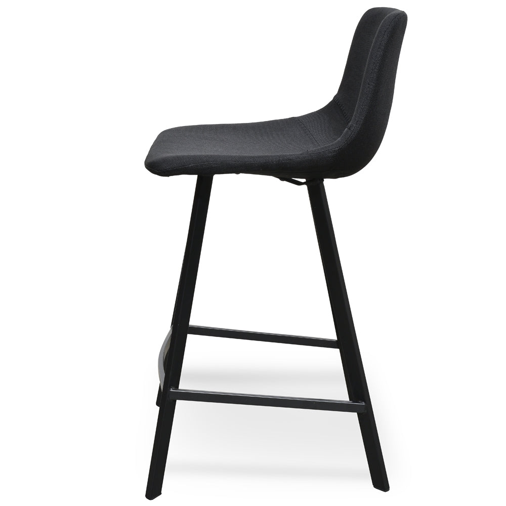 65cm Amalfi Bar Stool - Black (Set of 2)