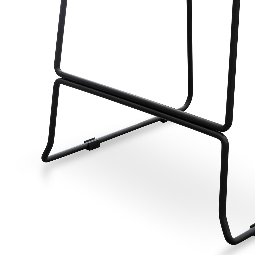 Amalfi Bar Stool With Natural Timber Seat - Black Frame