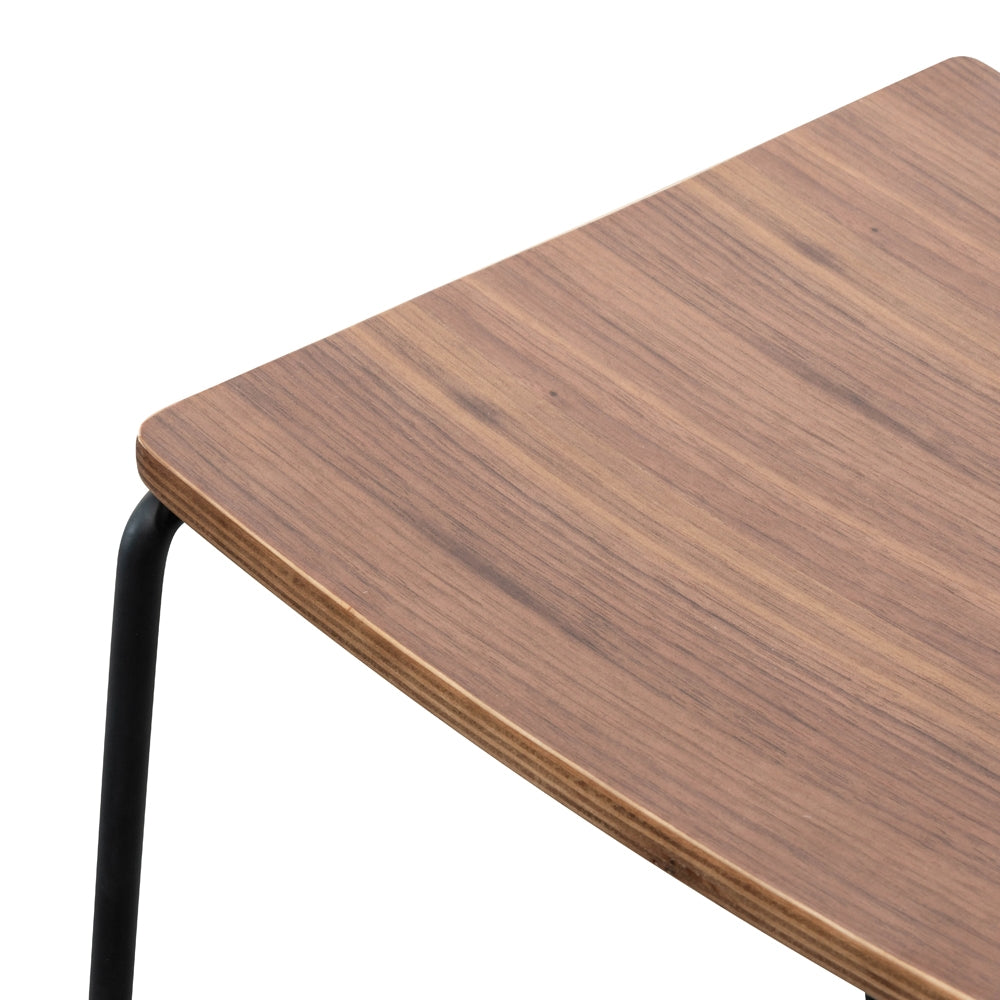 Amalfi Bar Stool With Walnut Timber Seat - Black Frame