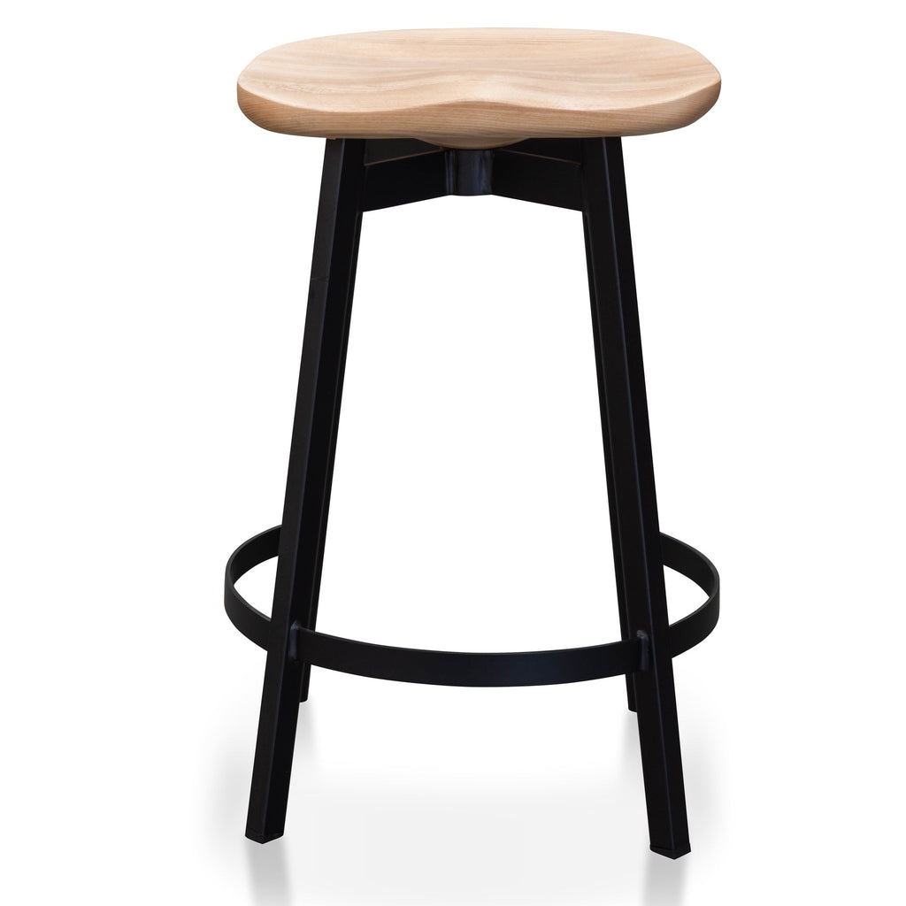 Amalfi Bar Stool In Matt Black - Natural