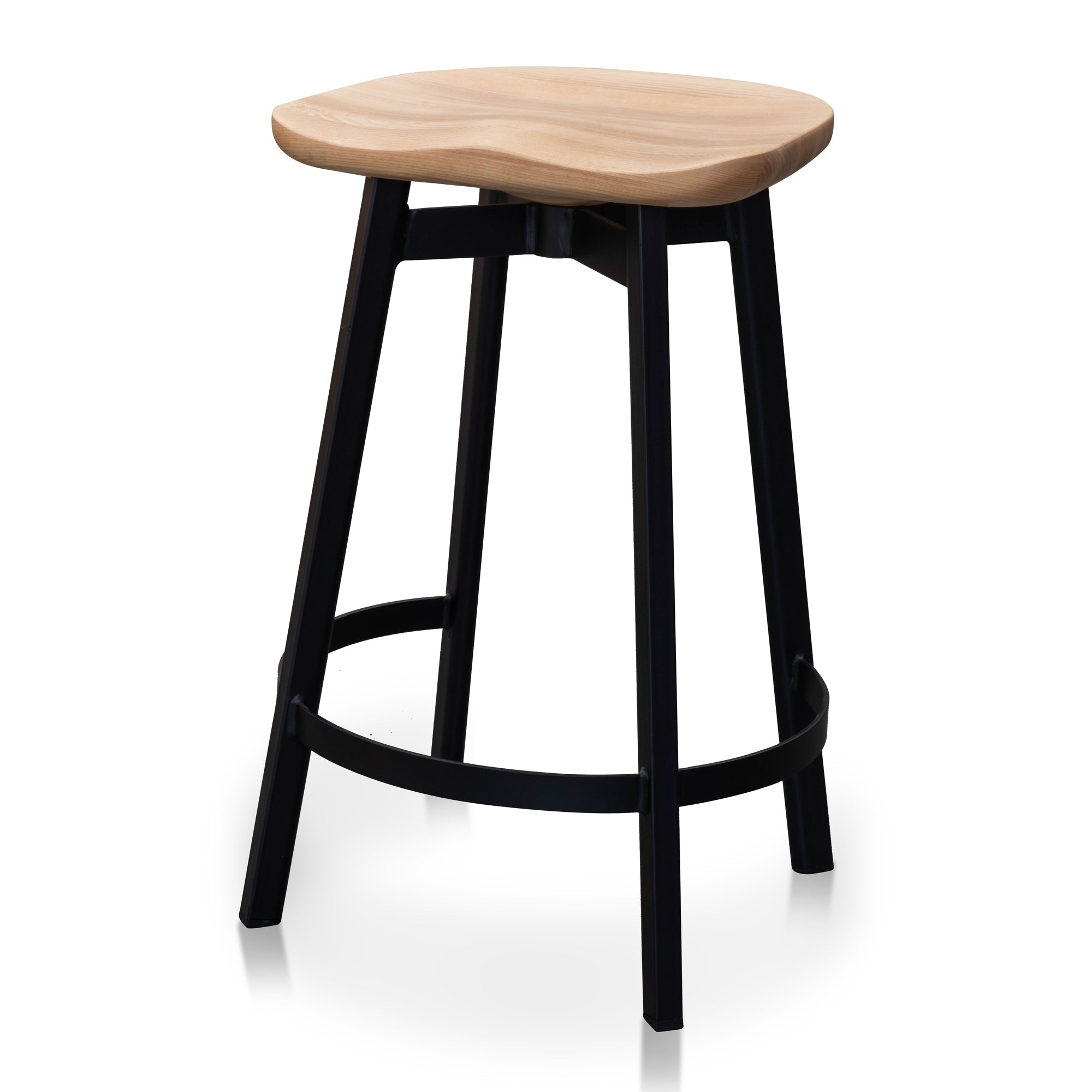 Amalfi Bar Stool In Matt Black - Natural