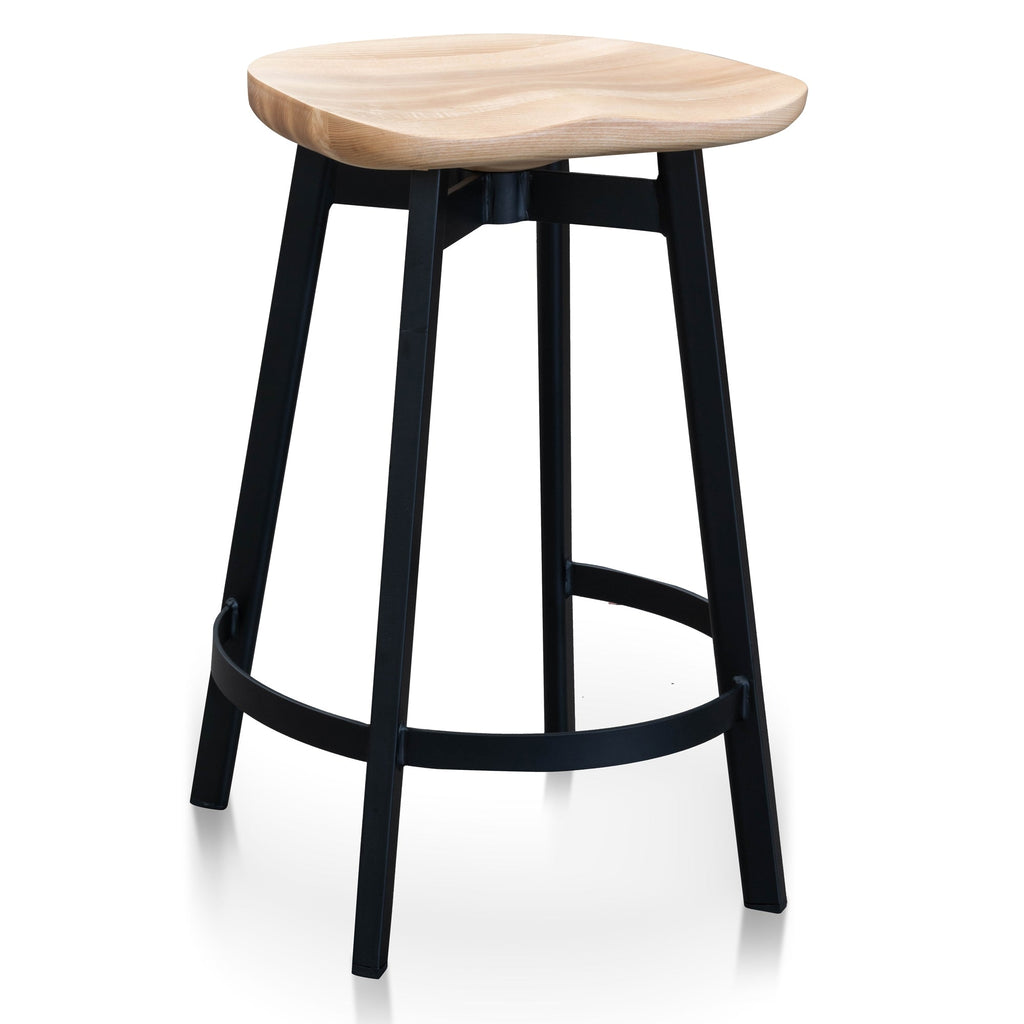 Amalfi Bar Stool In Matt Black - Natural