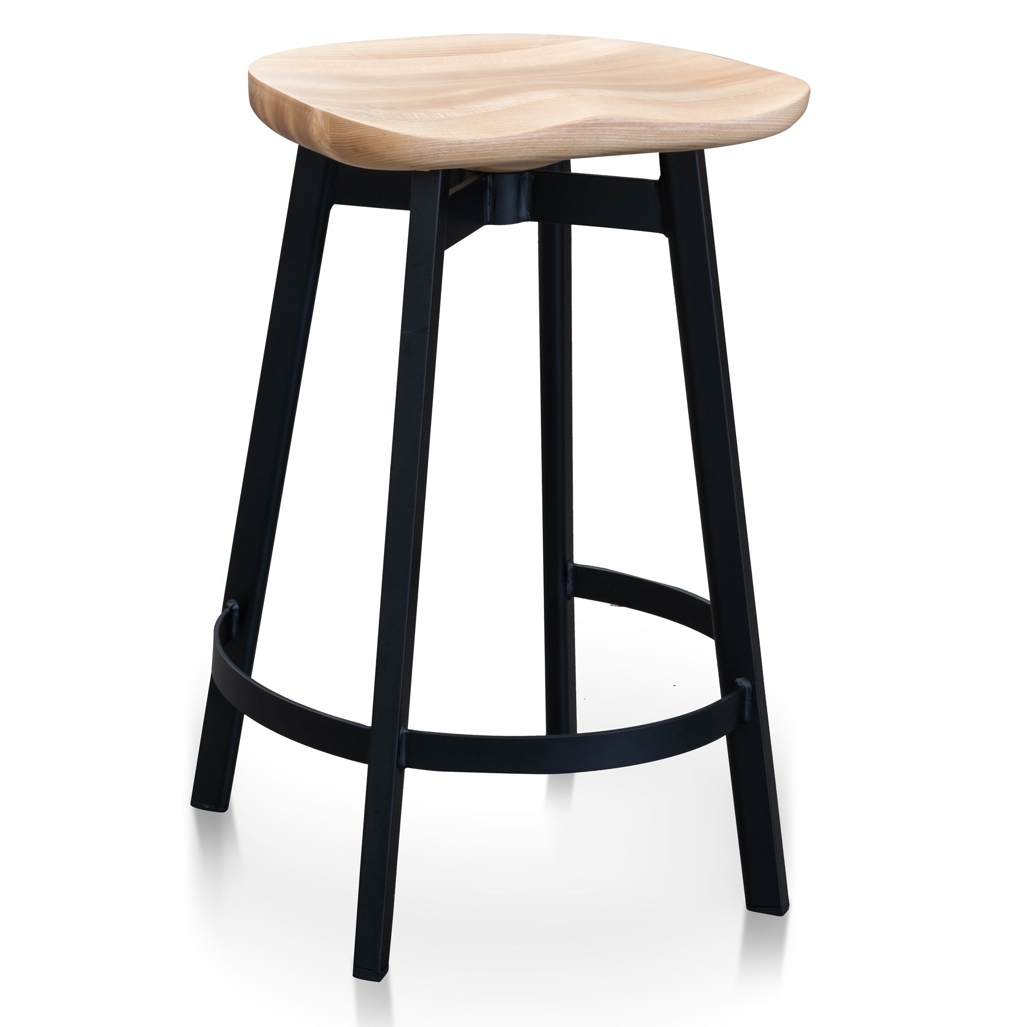 Amalfi Bar Stool In Matt Black - Natural