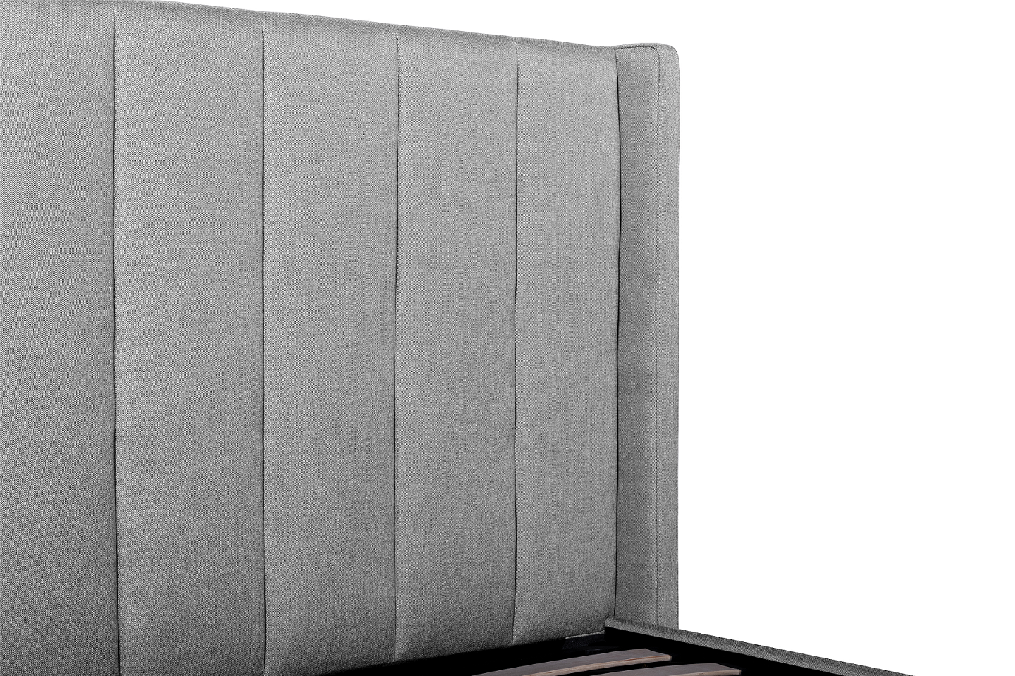 Fabric Queen Lazio Bed Frame - Pearl Grey with Storage