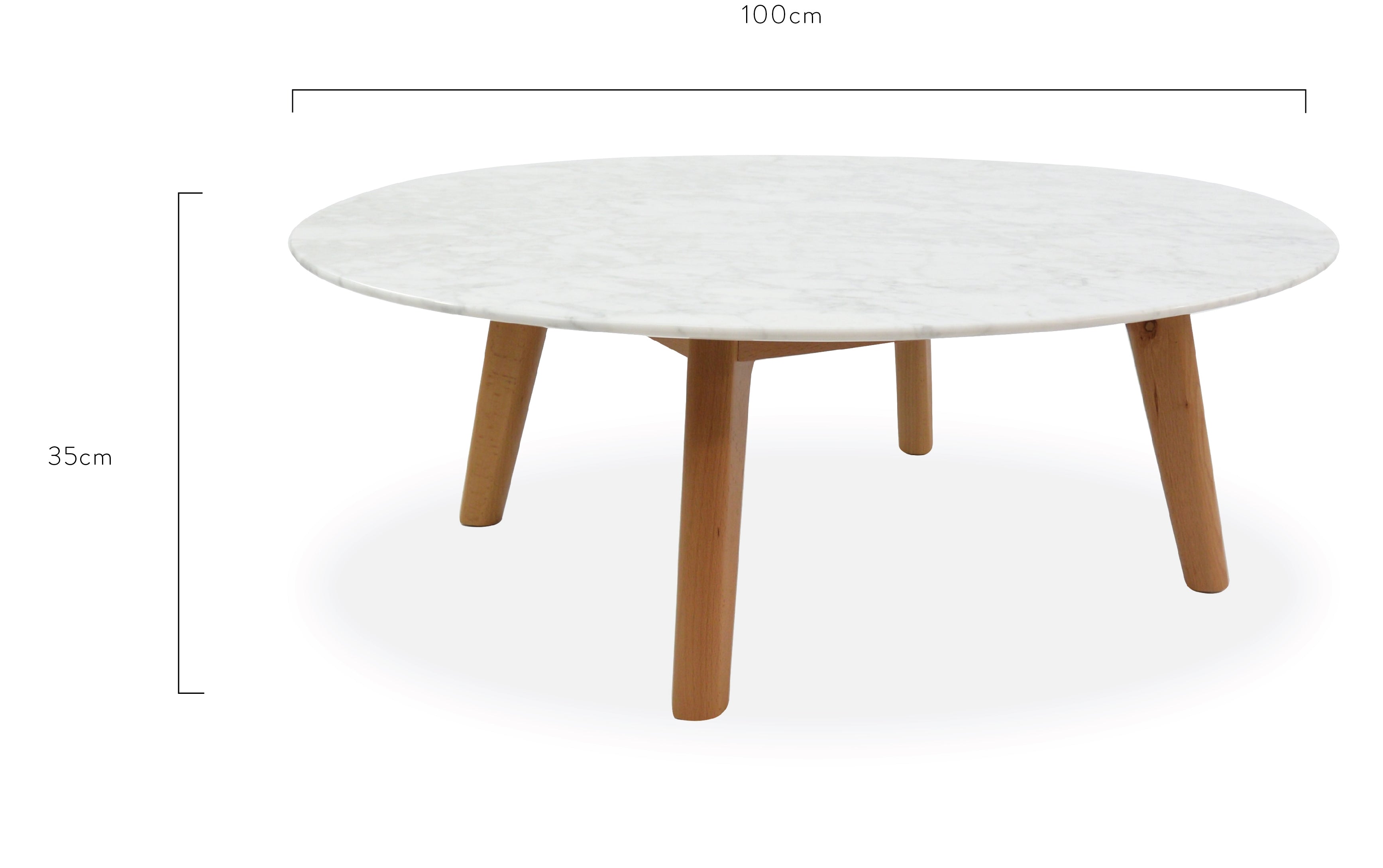 100cm Marble Round Venezia Coffee Table - Natural