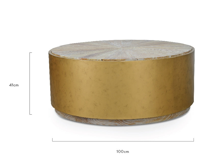 1m Round Elm Venezia Coffee Table