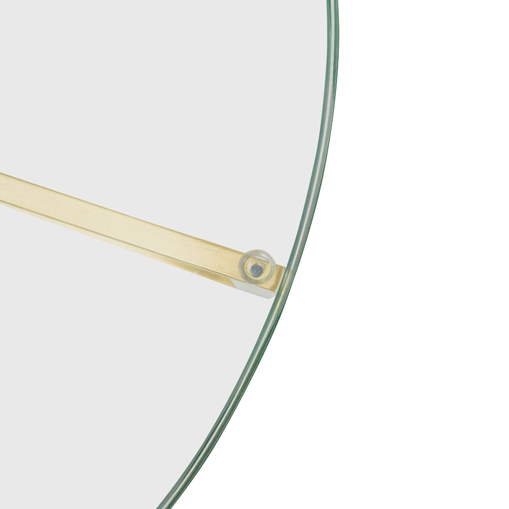 85cm Glass Round Venezia Coffee Table - Gold Base