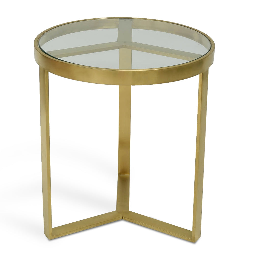 50cm Capri Side Table - Brushed Gold Base