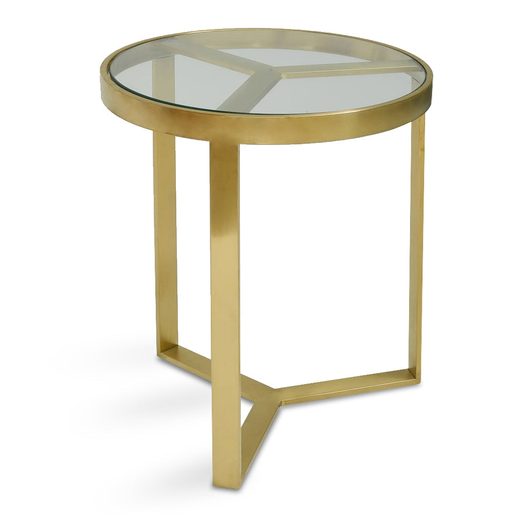 50cm Capri Side Table - Brushed Gold Base