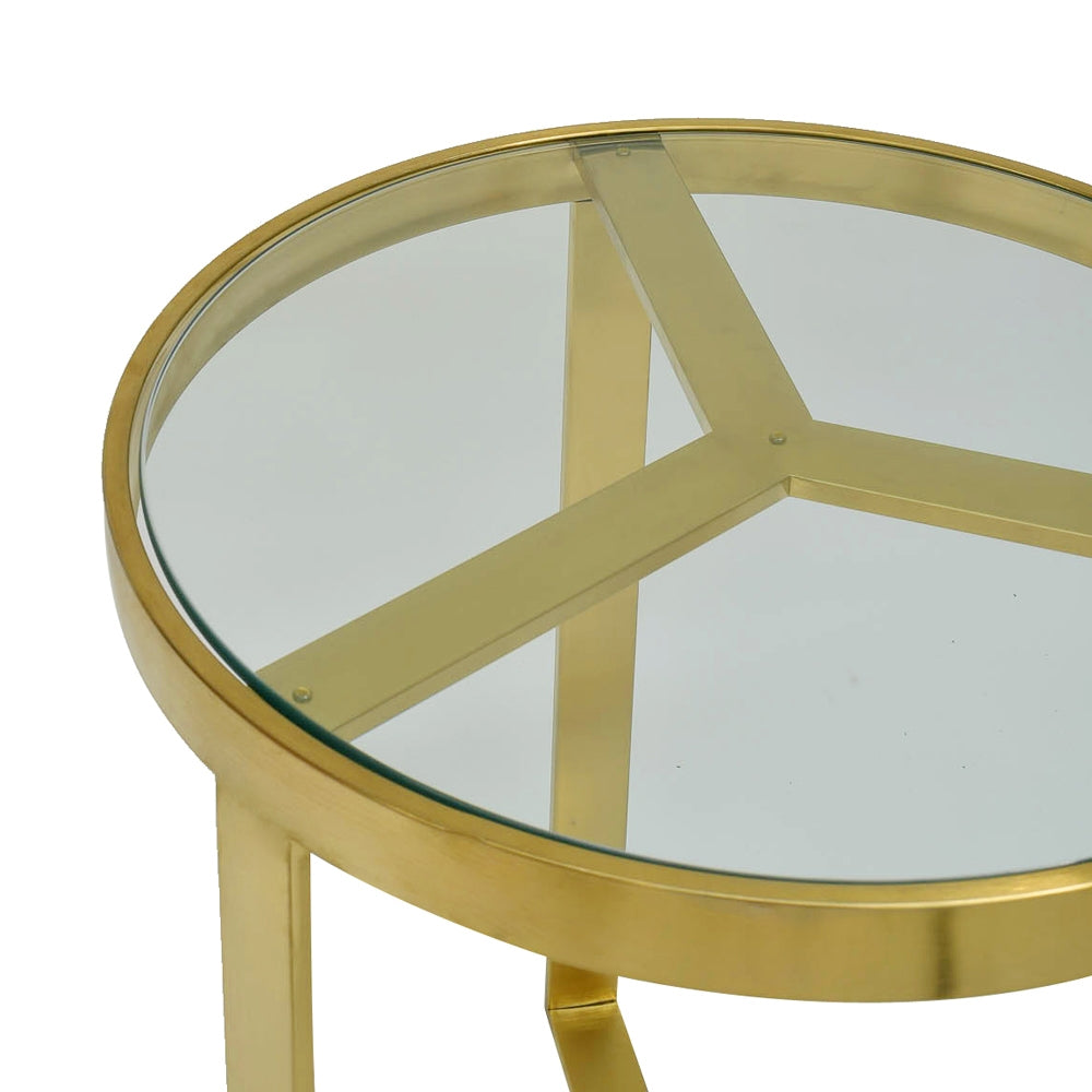 50cm Capri Side Table - Brushed Gold Base