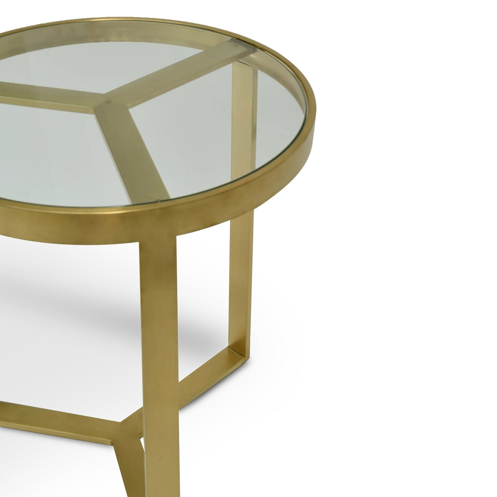 50cm Capri Side Table - Brushed Gold Base