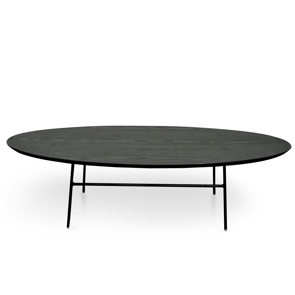 117.5cm Venezia Coffee Table - Black Ash Veneer - Black Legs