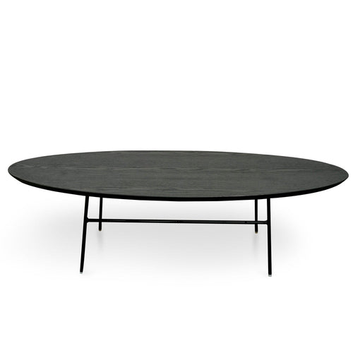 117.5cm Venezia Coffee Table - Black Ash Veneer - Black Legs