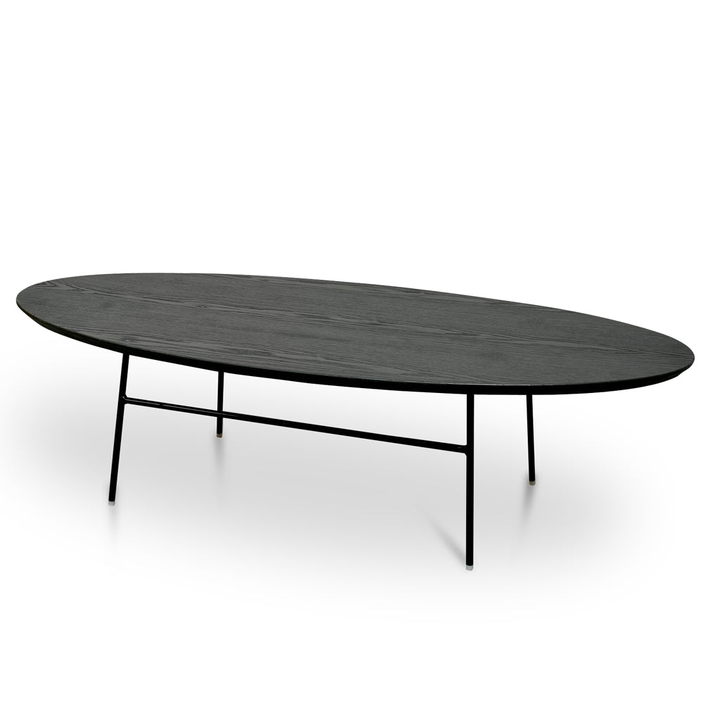 117.5cm Venezia Coffee Table - Black Ash Veneer - Black Legs