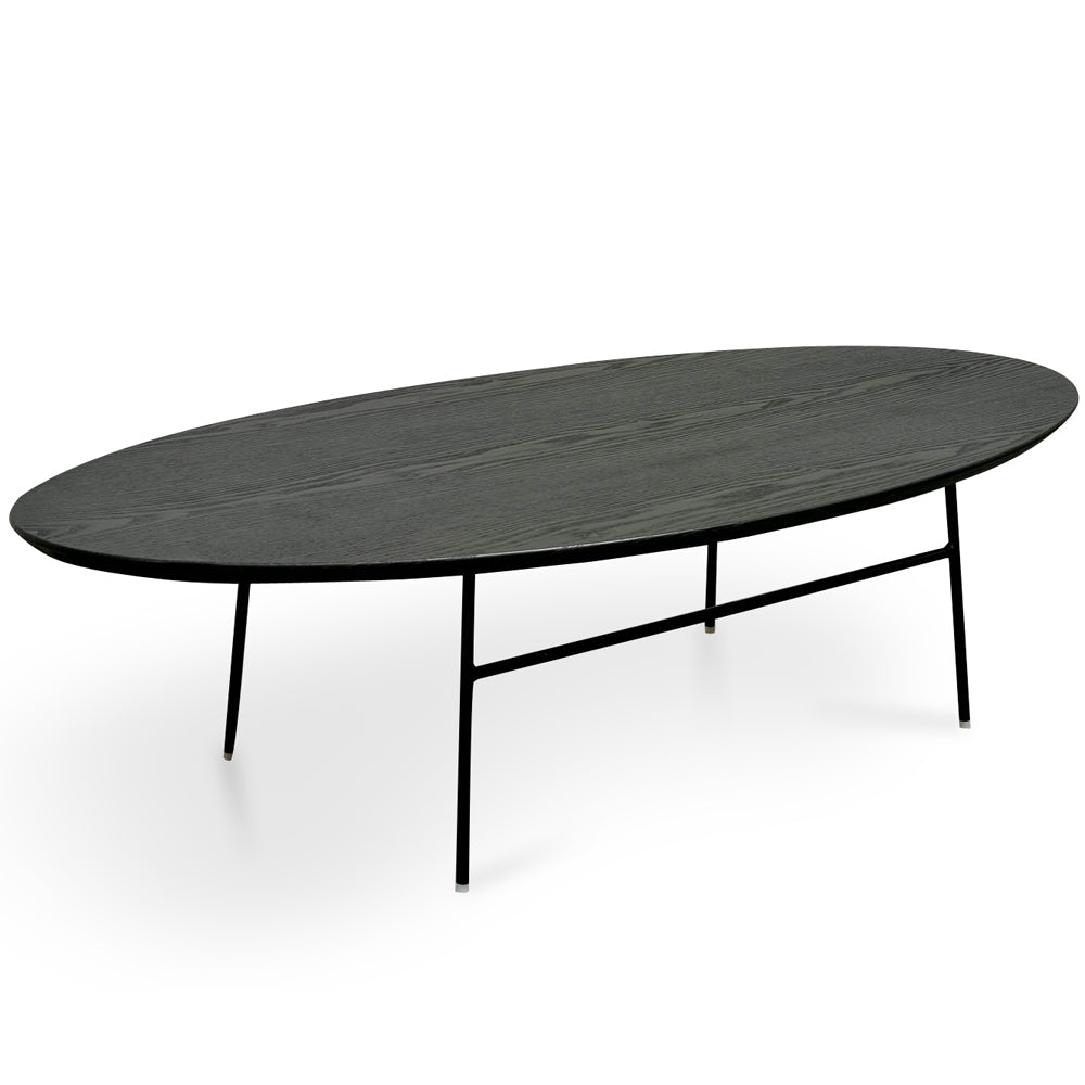 117.5cm Venezia Coffee Table - Black Ash Veneer - Black Legs