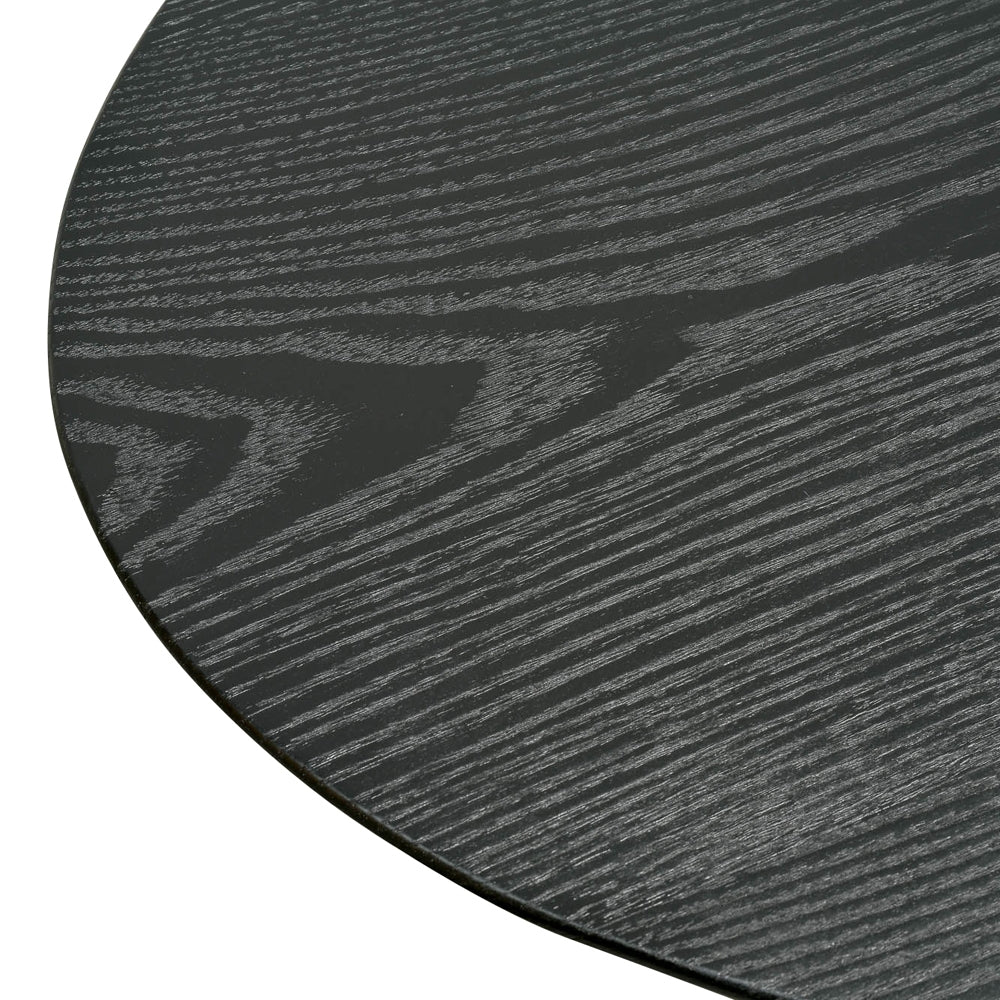 117.5cm Venezia Coffee Table - Black Ash Veneer - Black Legs