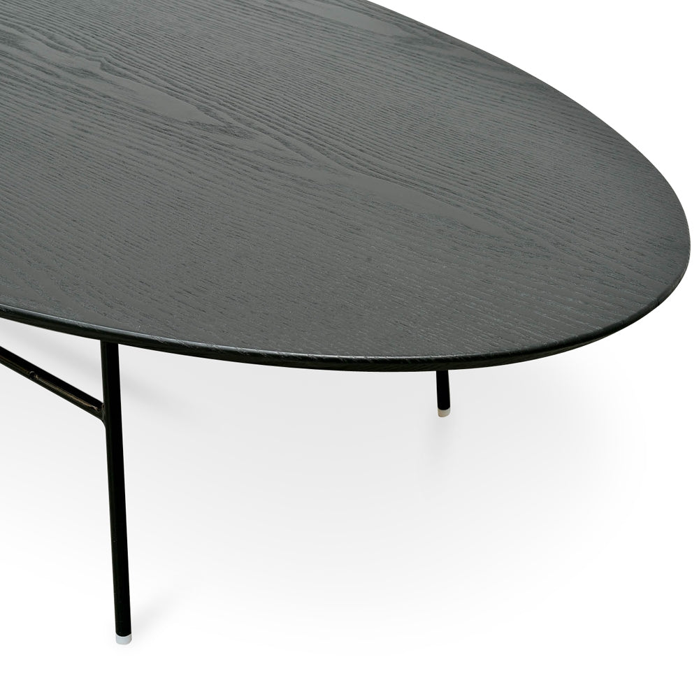 117.5cm Venezia Coffee Table - Black Ash Veneer - Black Legs