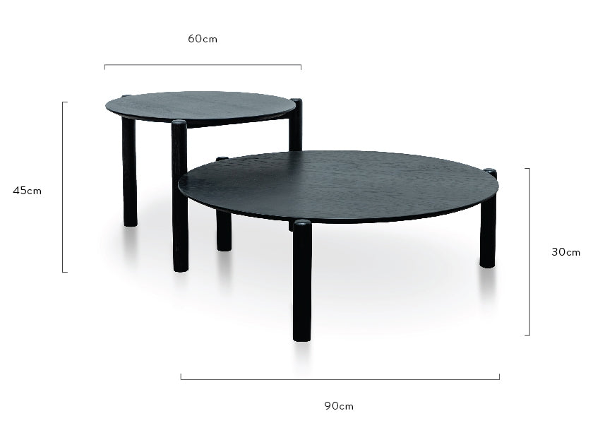 - Nest of Venezia Coffee Tables - Black
