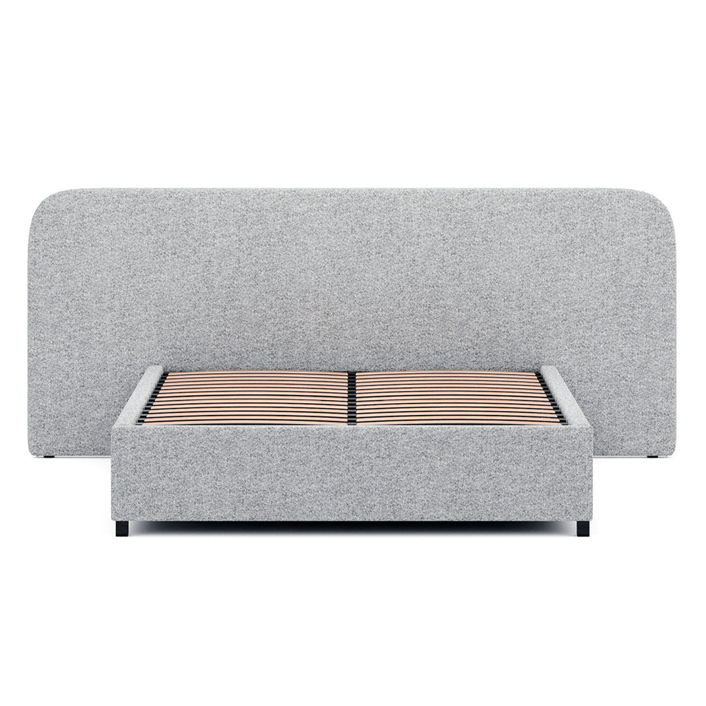 Queen Sized Lazio Bed Frame - Dusty Pepper Boucle with Storage