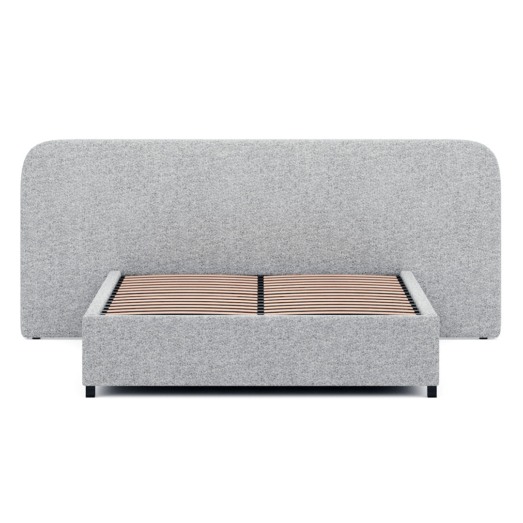 Queen Sized Lazio Bed Frame - Dusty Pepper Boucle with Storage