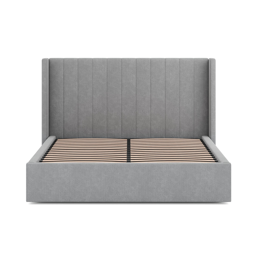 Wide Base Queen Sized Lazio Bed Frame - Flint Grey