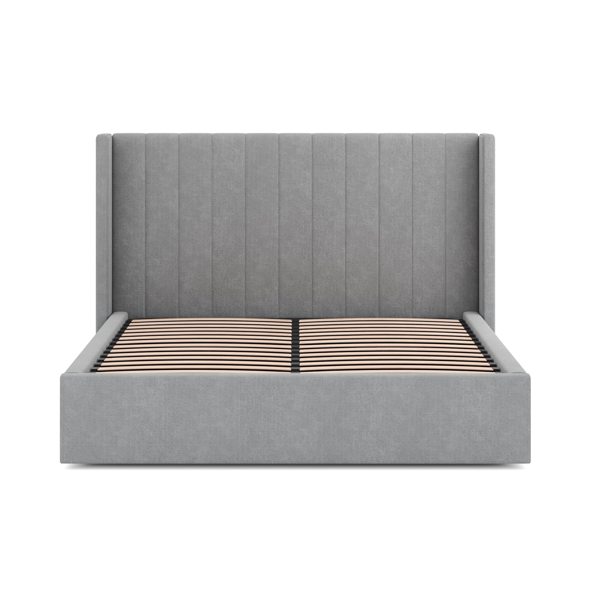 Wide Base Queen Sized Lazio Bed Frame - Flint Grey