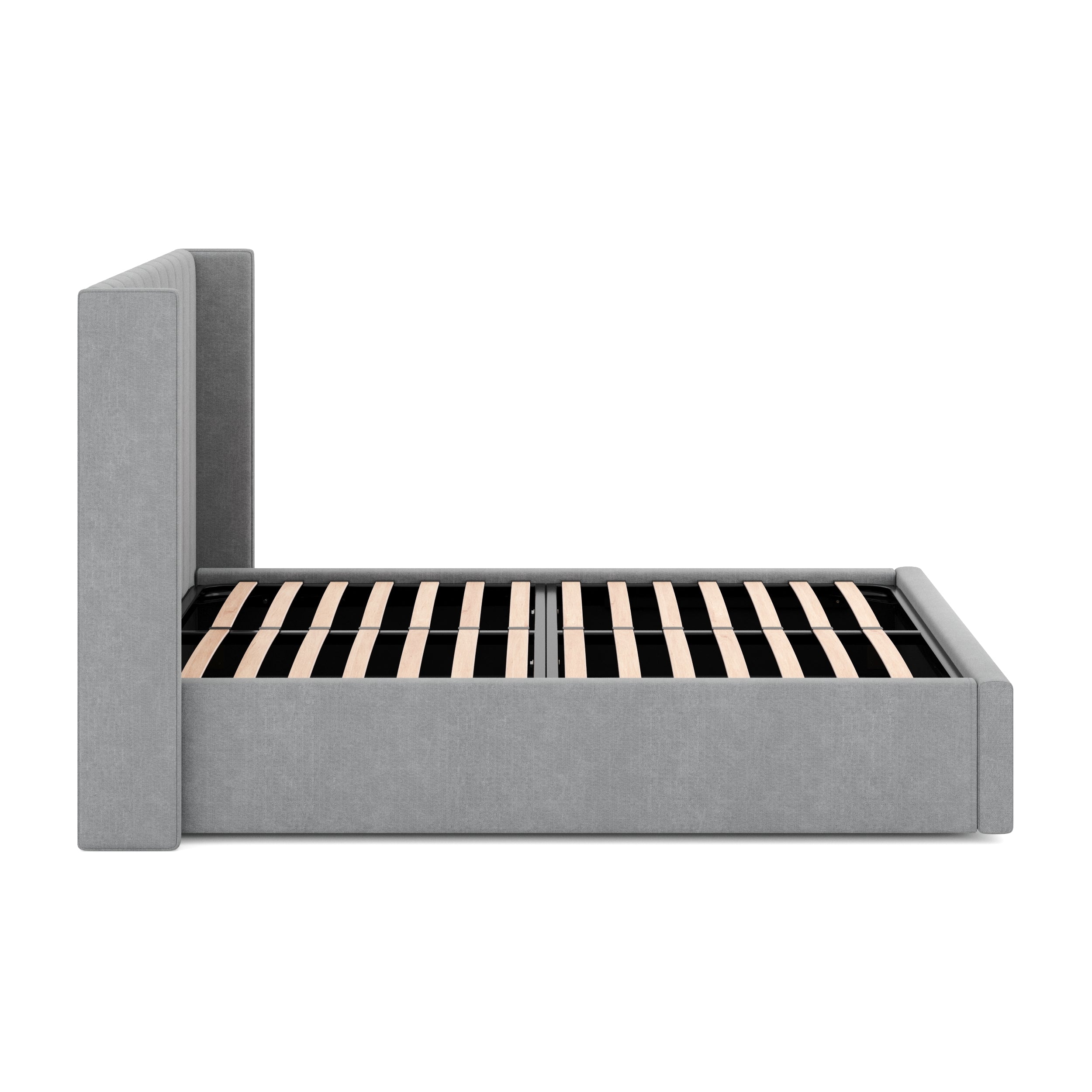Wide Base Queen Sized Lazio Bed Frame - Flint Grey