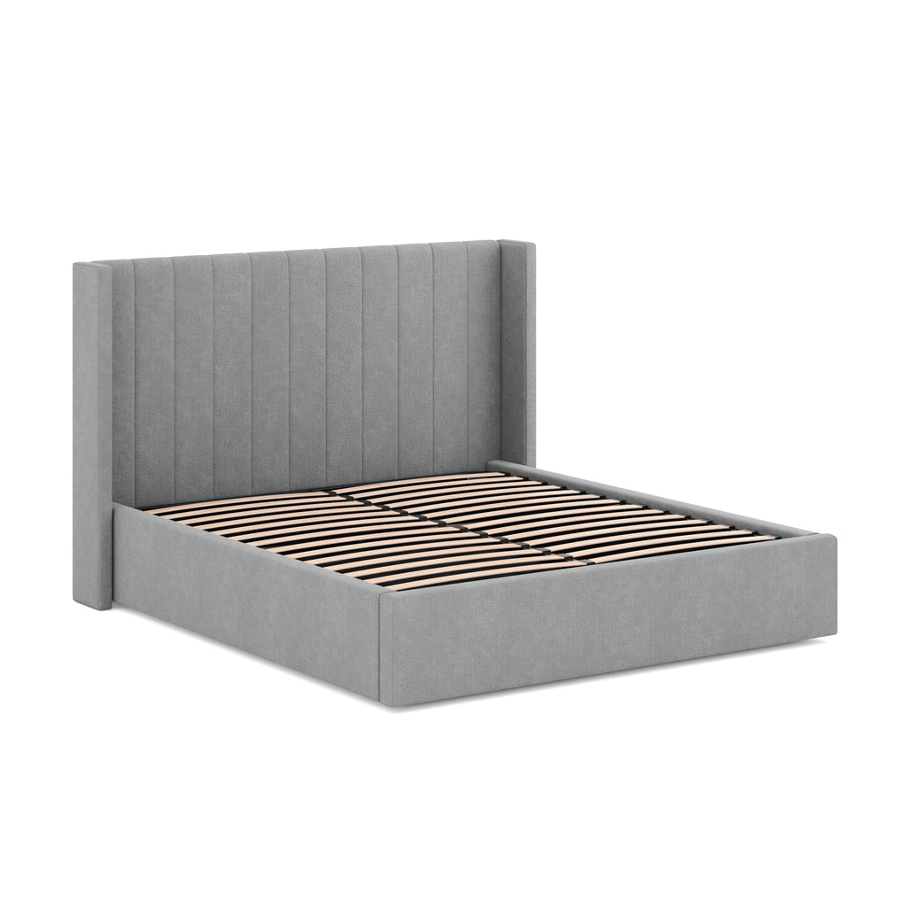 Wide Base Queen Sized Lazio Bed Frame - Flint Grey