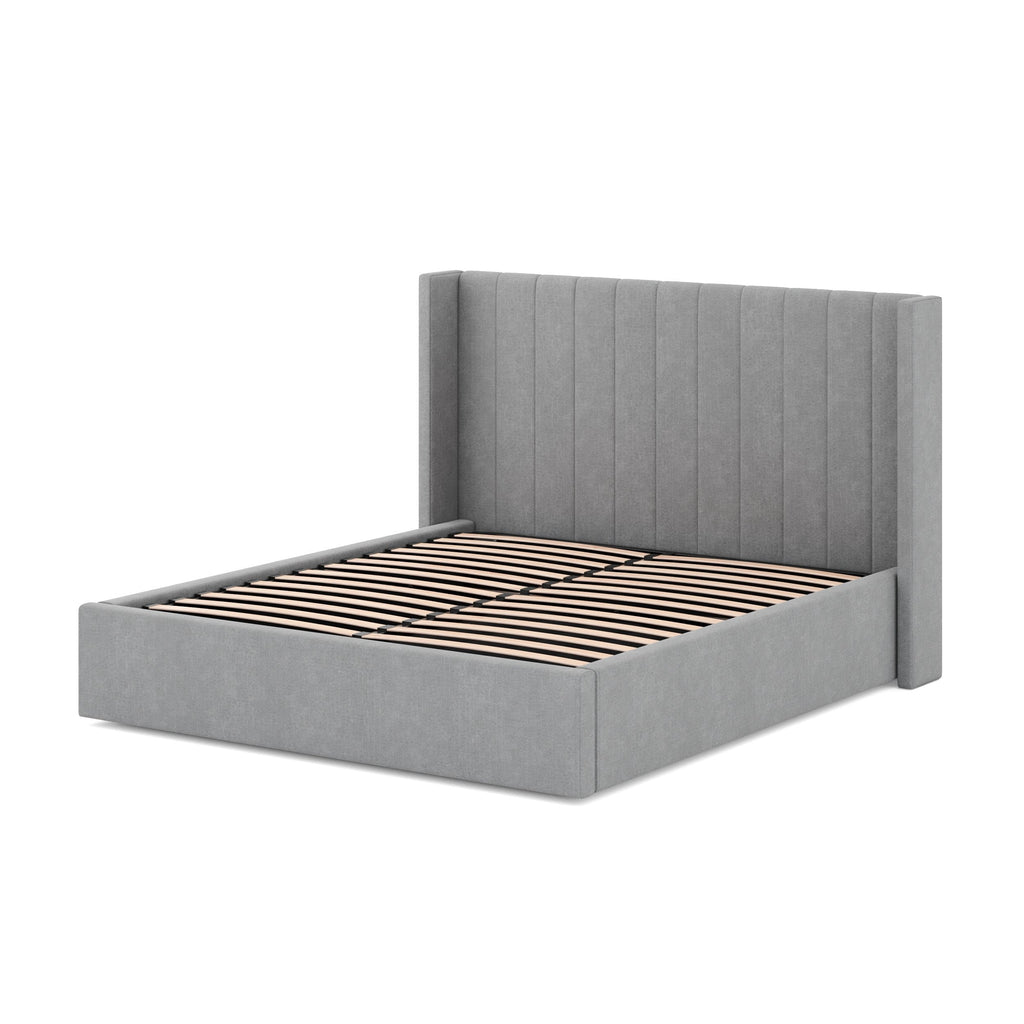 Wide Base Queen Sized Lazio Bed Frame - Flint Grey
